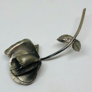 Vintage Giovanni Silver Rose Brooch
